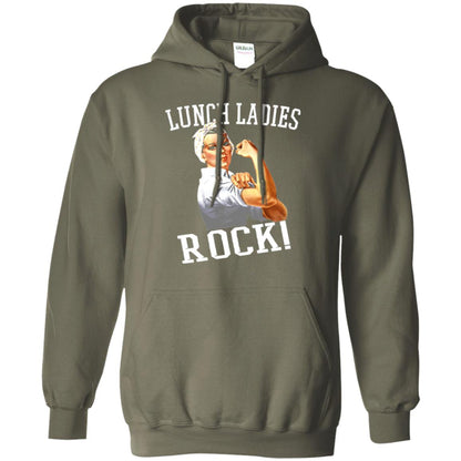 Lunch Ladies Rock Cafeteria Lunch Lady T-shirt Military Green
