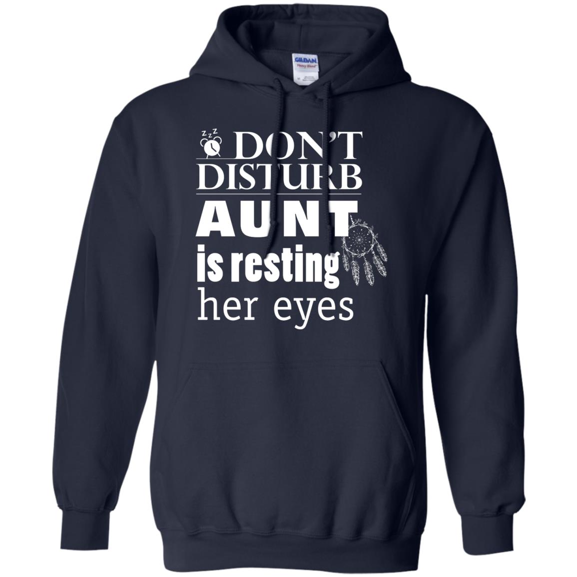 Don't Disturb Aunt Is Resting Her Eyes Funny Auntie Shirt Navy