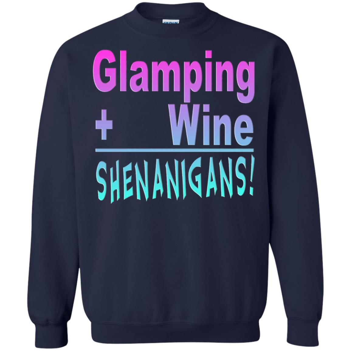 Glamping Drink Wine Shenanigans Funny Happy Glamper T-shirt Navy