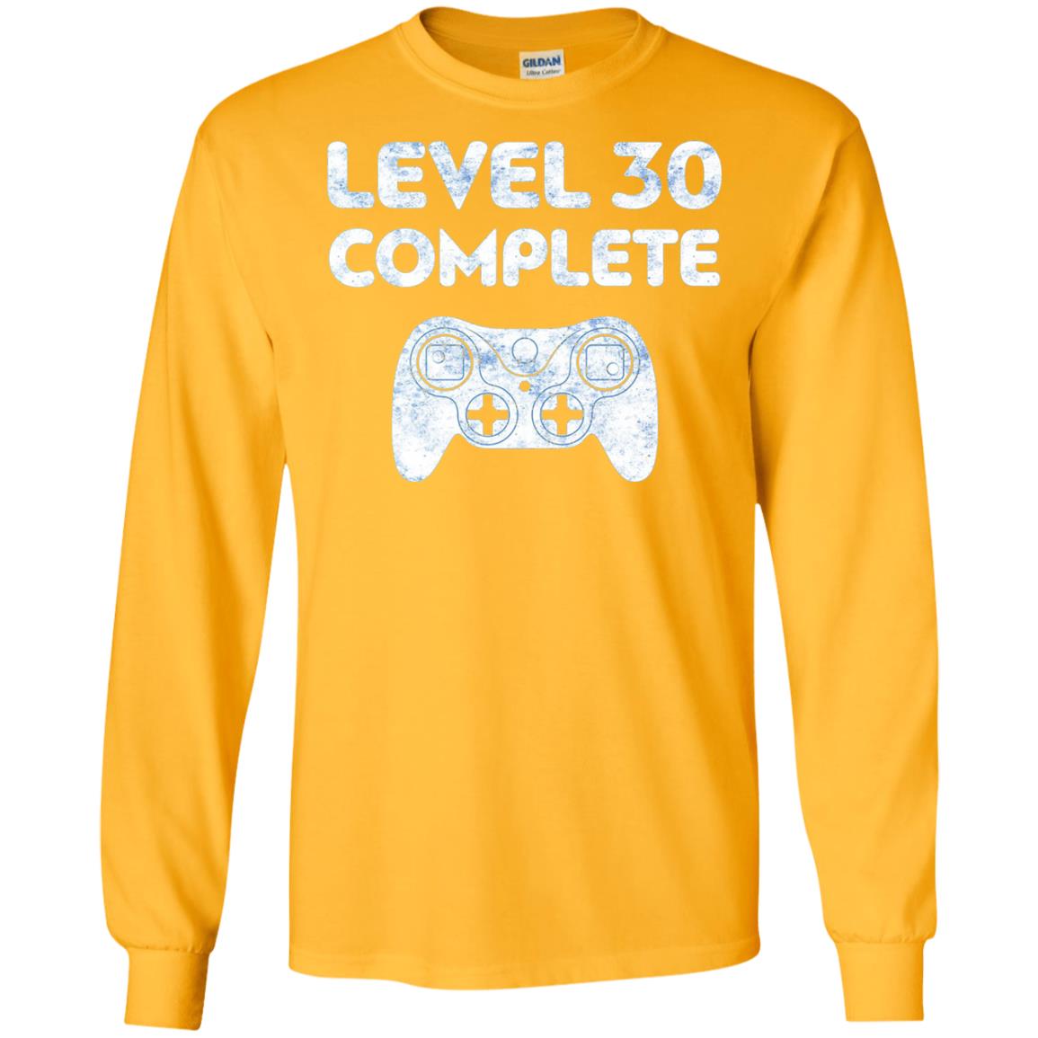 Level 30 Complete Video Gamer 30th Birthday Shirt Gold