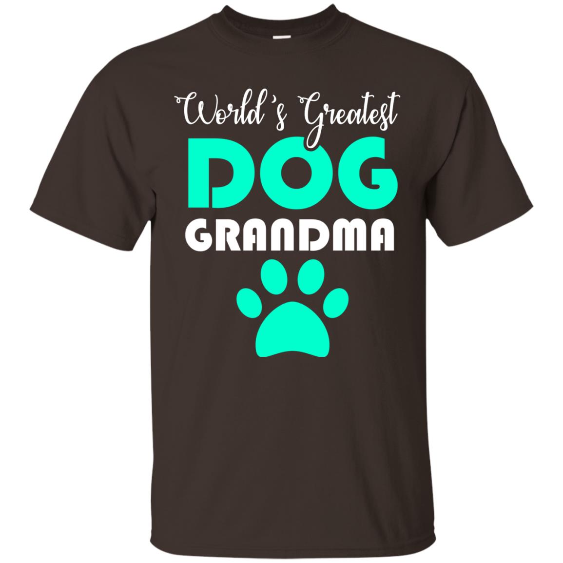 World_s Greatest Dog Grandma Cool Shirt For Mama Love Dogs Dark Chocolate