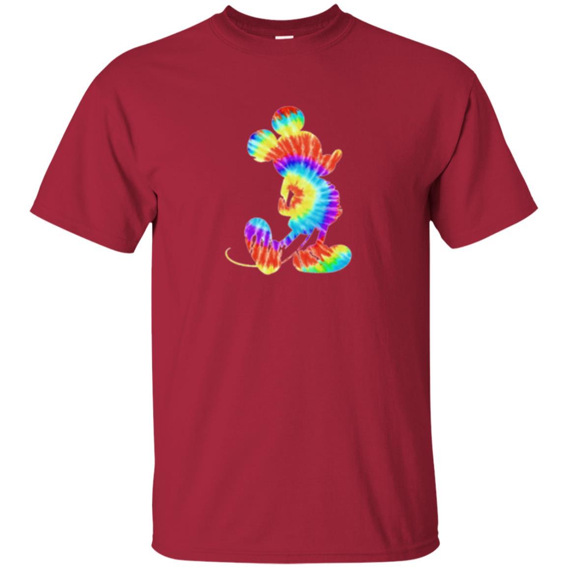 Cartoon T-shirt Tie-dye Mickey Mouse T-shirt Cardinal
