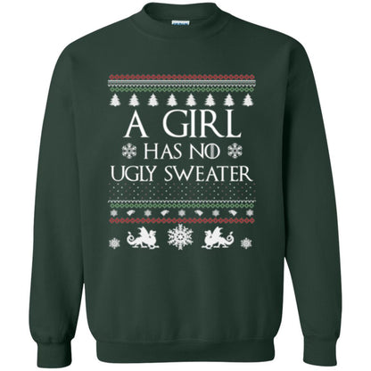 Christmas T-shirt Girl Has No Ugly Sweater Forest Green
