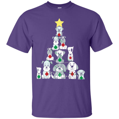 Dogs Lovers T-shirt Christmas Tree By Dogs Purple