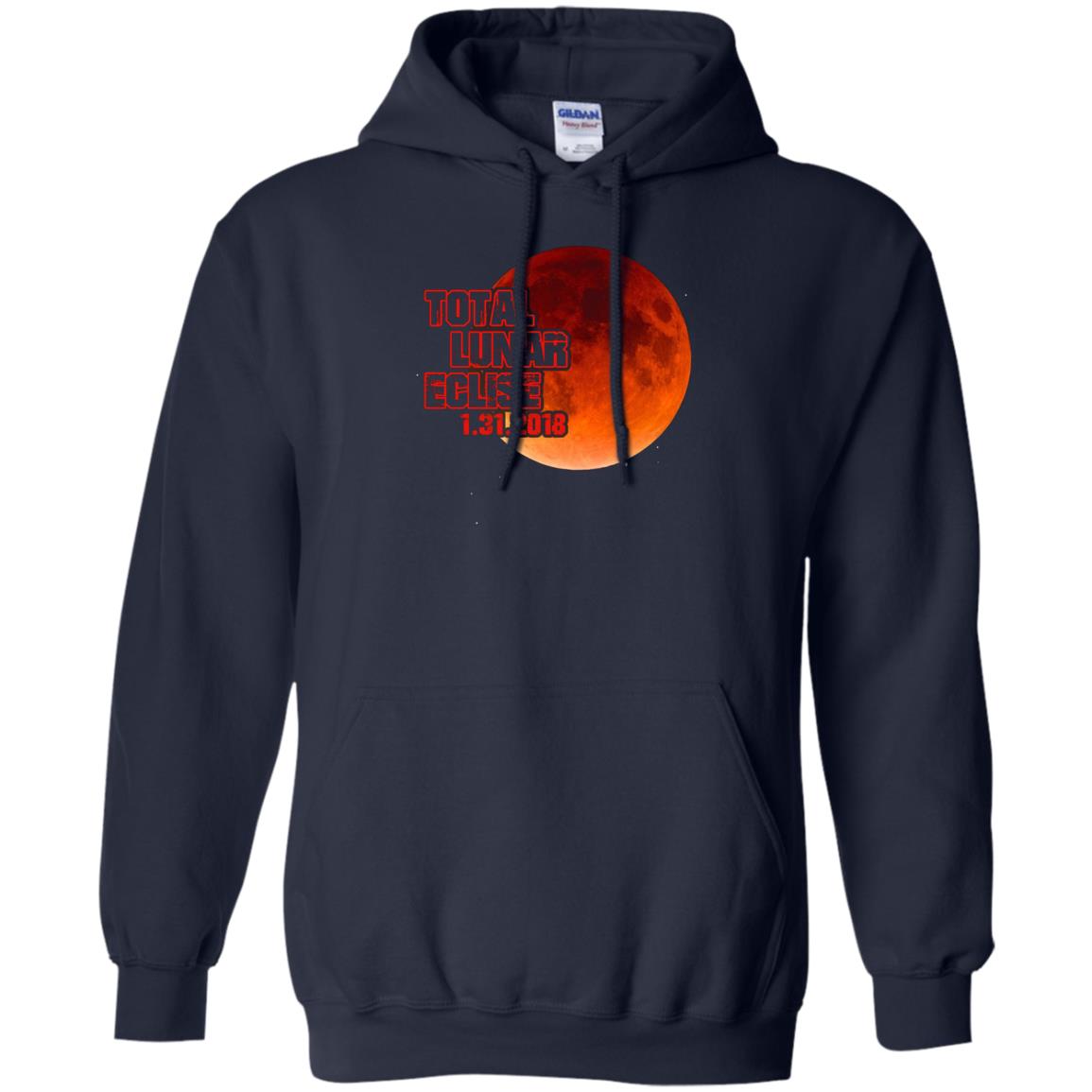 Blood Moon T-shirt Total Lunar Eclipse 1.31.2018 Navy