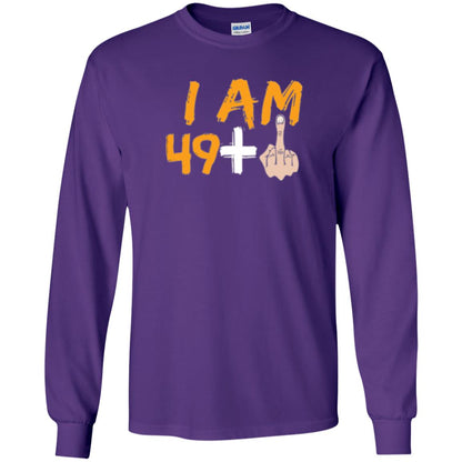 50th Birthday T Shirt I Am 49 Plus Purple