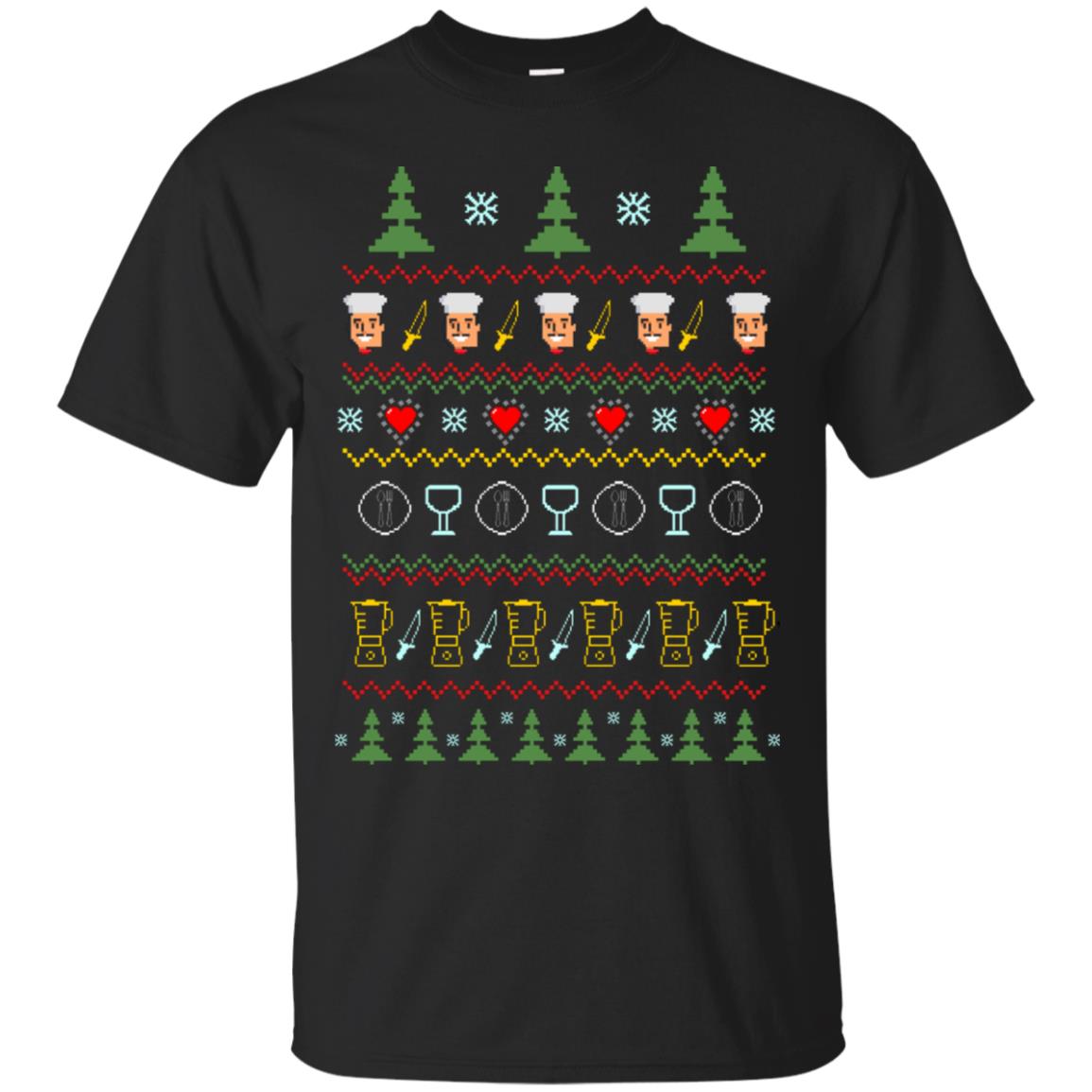 Chef Christmas X-mas Gift Shirt For Cooking Lovers Black