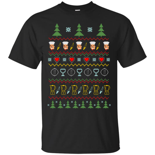 Chef Christmas X-mas Gift Shirt For Cooking Lovers Black