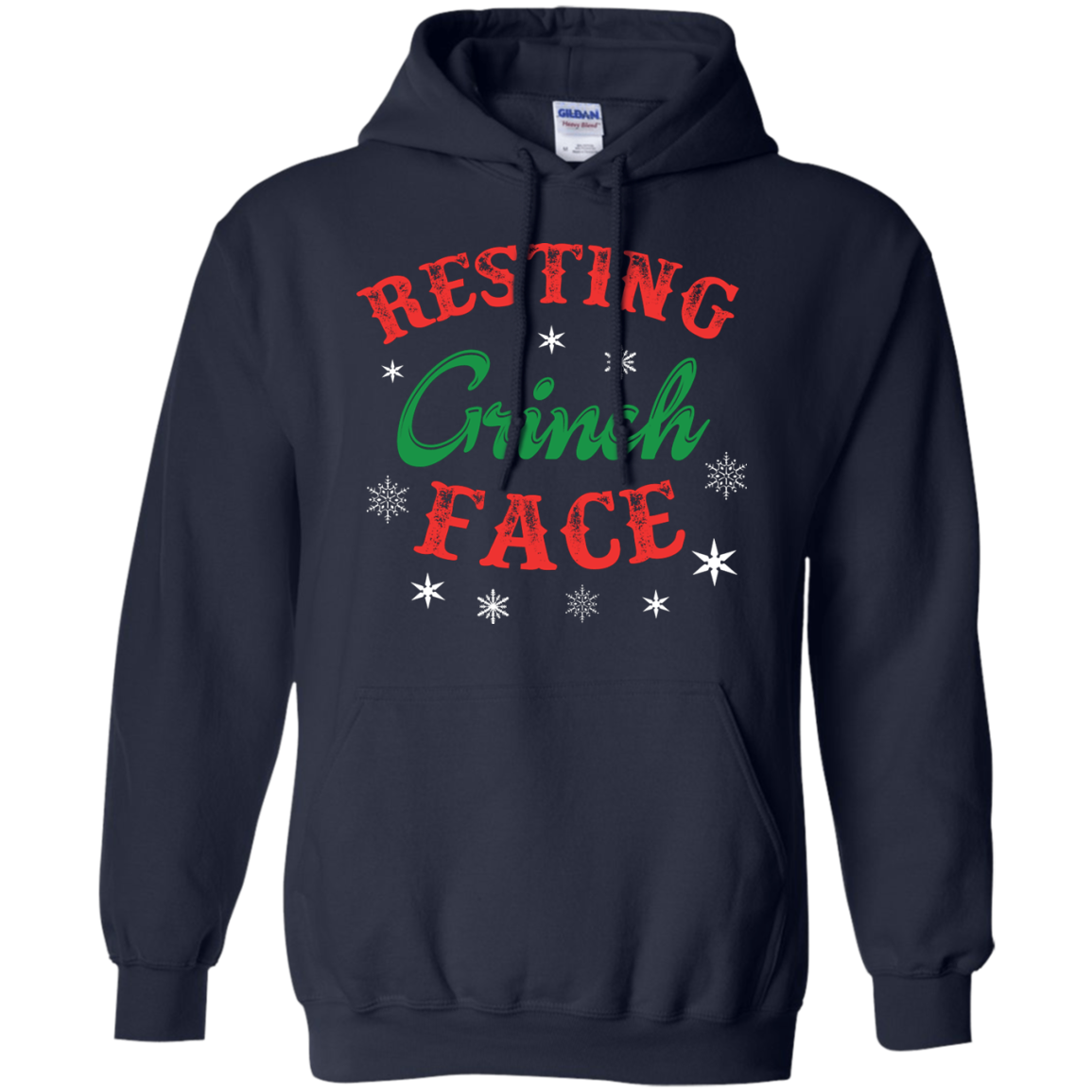 Christmas T-Shirt Resting Grinch Face Navy