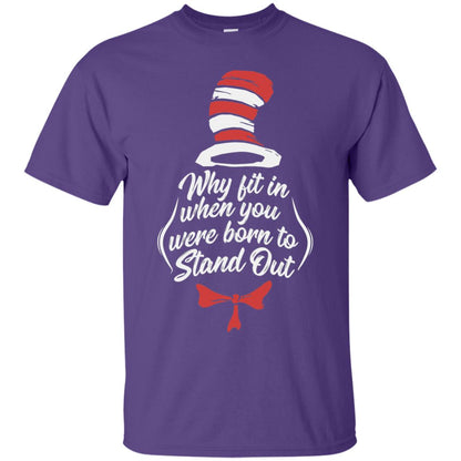Why Fit In When You Were Born To Stand Out Teacher T-shirt Purple