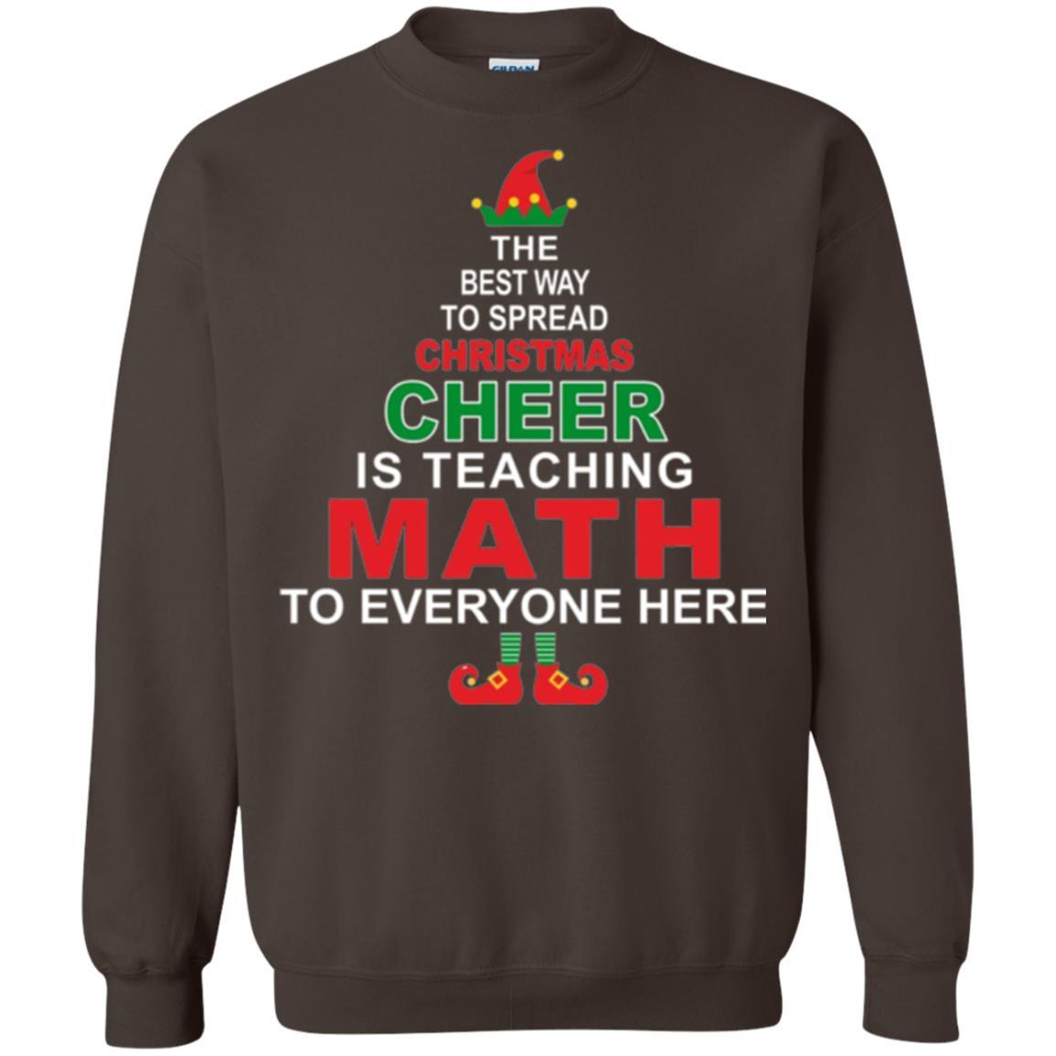 Elf Christmas T-shirt Math Teacher Christmas T-shirt Dark Chocolate