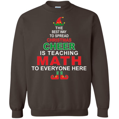 Elf Christmas T-shirt Math Teacher Christmas T-shirt Dark Chocolate