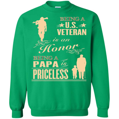 Papa T-shirt Being A U.s Veteran Irish Green