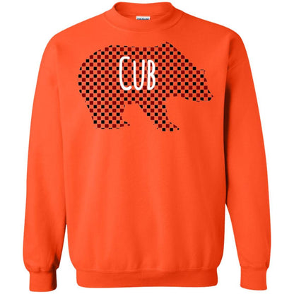 Family Christmas T-shirt Red Plaid Cub Bear Orange