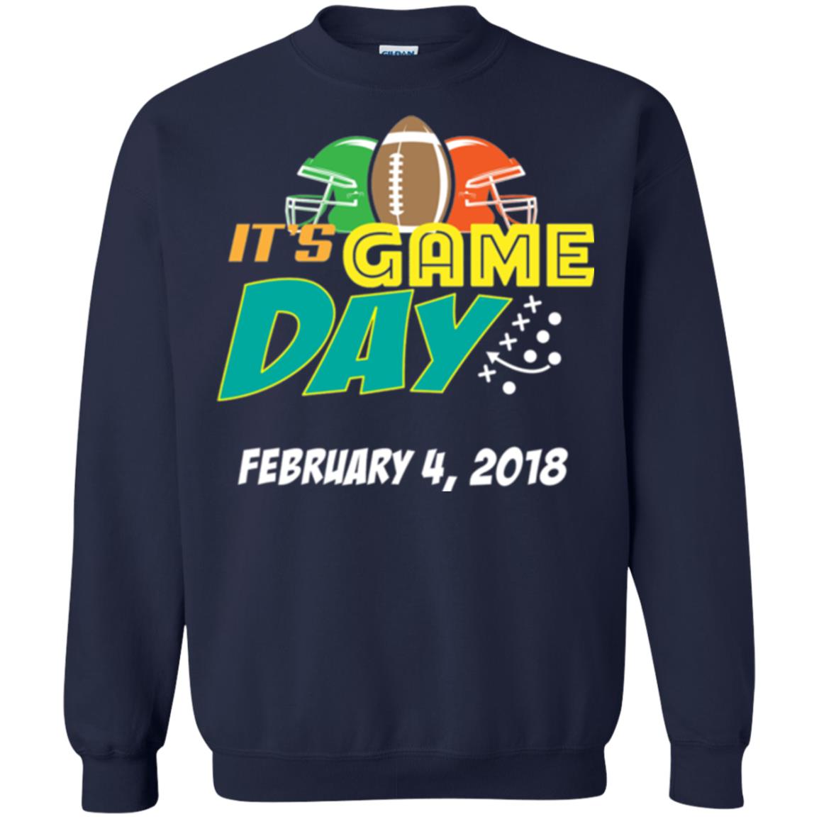 Football Lover T-shirt It_s Game Day February 4 2018 T-shirt Navy