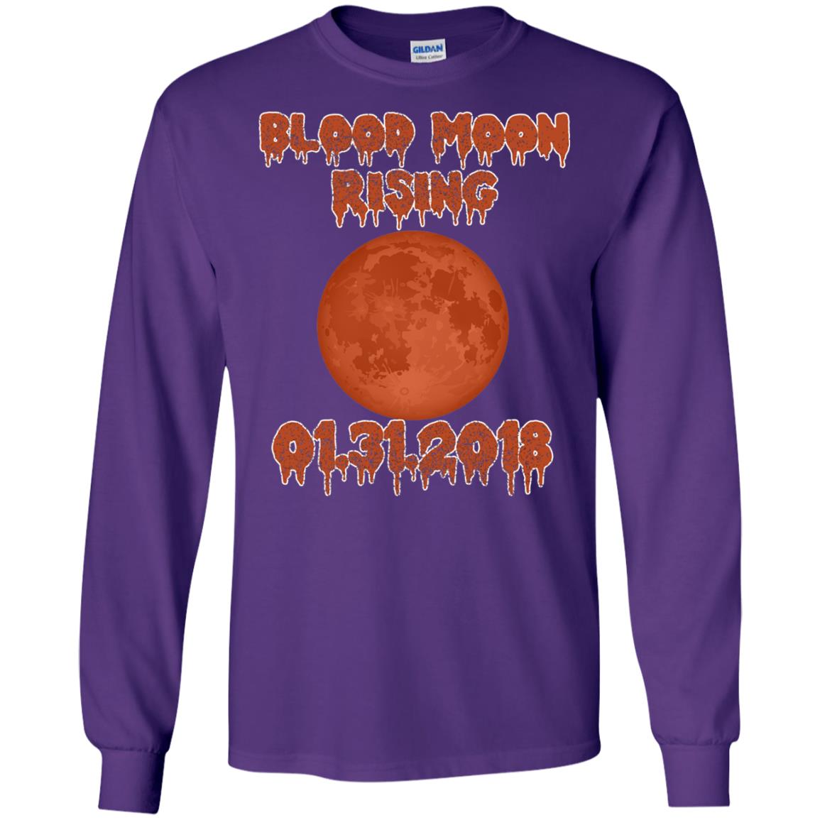 Blood Moon Rising Total Lunar Eclipse T-shirt Funny Lunar Eclipse Purple