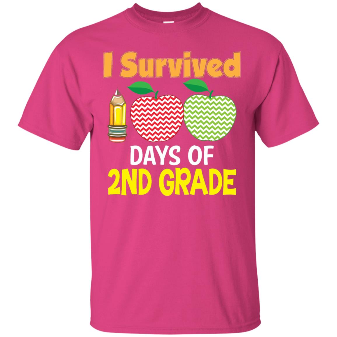 Kindergarten T-shirt I Survived 100 Days Of 2nd Heliconia