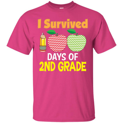 Kindergarten T-shirt I Survived 100 Days Of 2nd Heliconia