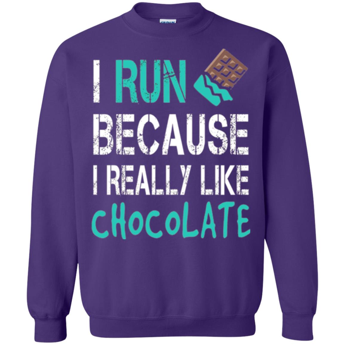 Runner T-shirt I Run Because I Really Like Chocolate Purple