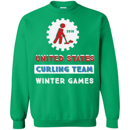 United States Curling Team Winter Games Curling Lover T-shirt Irish Green
