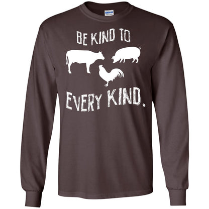 Be Kind To Every Kind Kindness Vegetarian Animal Lovers Gift Shirt Dark Chocolate