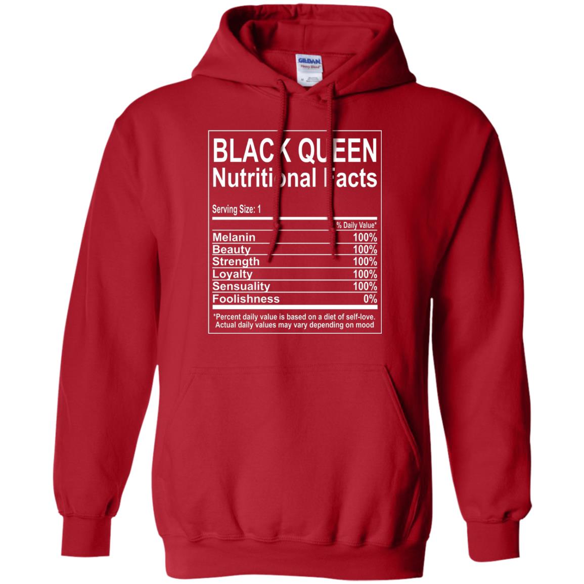 Black Queen Nutritional Facts T-shirt Self Love Red