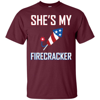 She_s My Firecracker Shirt For Mens Maroon