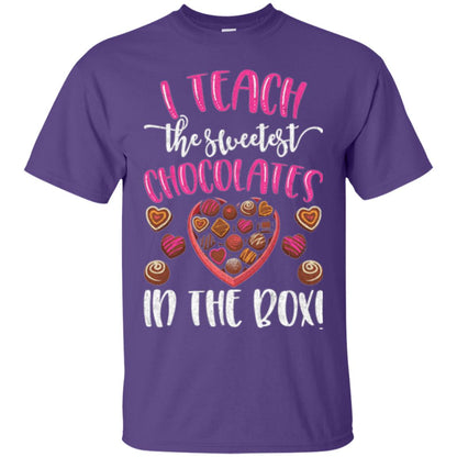 Valentines Day T-shirt I Teach The Sweetest Chocolates In The Box Purple
