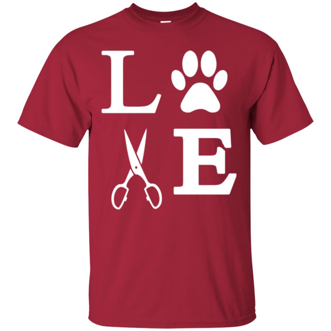 Love Dogs Dog Groomer Paw Dog Lover T-shirt Cardinal