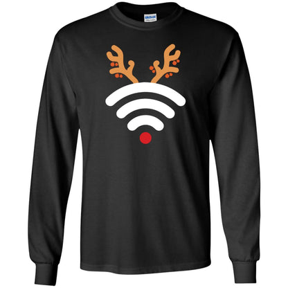 Wifi Signal Symbol Icon Reindeer X-mas Gift Shirt Black