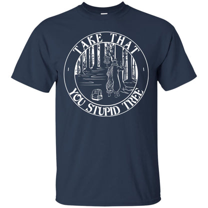 Take That Stupid Tree Funny Disc Golf T-shirt Navy