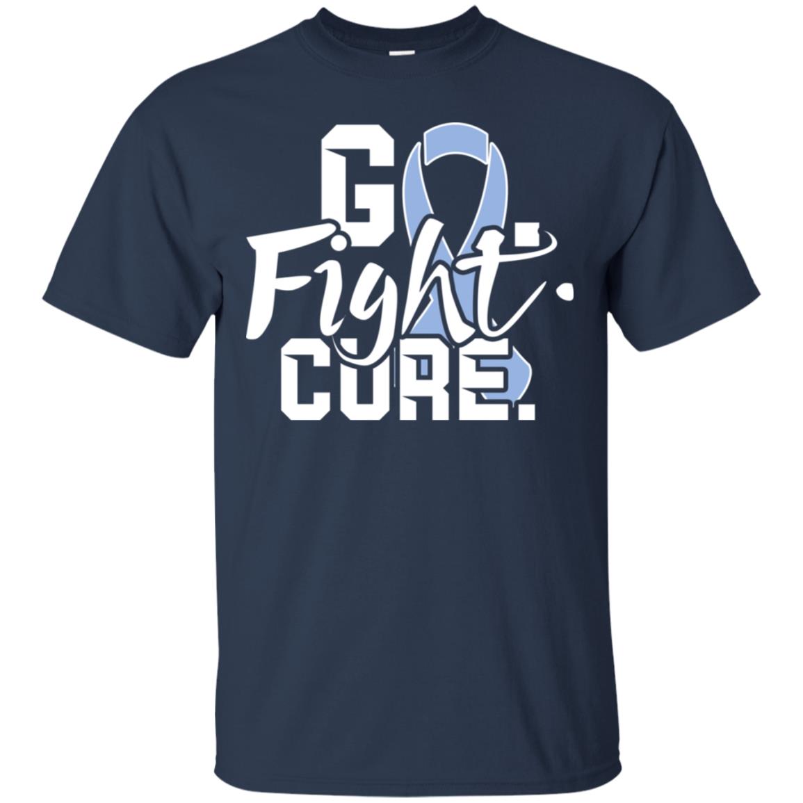 Stomach Cancer Go Fight Cure Periwinkle Ribbon Shirt Navy