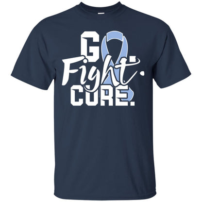 Stomach Cancer Go Fight Cure Periwinkle Ribbon Shirt Navy
