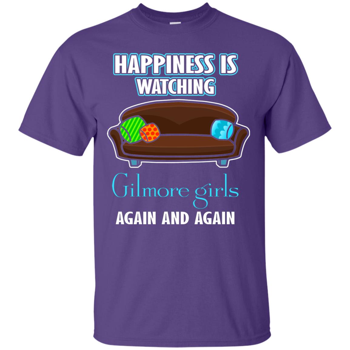 Happiness Is Watching Gilmore Girls Again And Again Shirt Purple