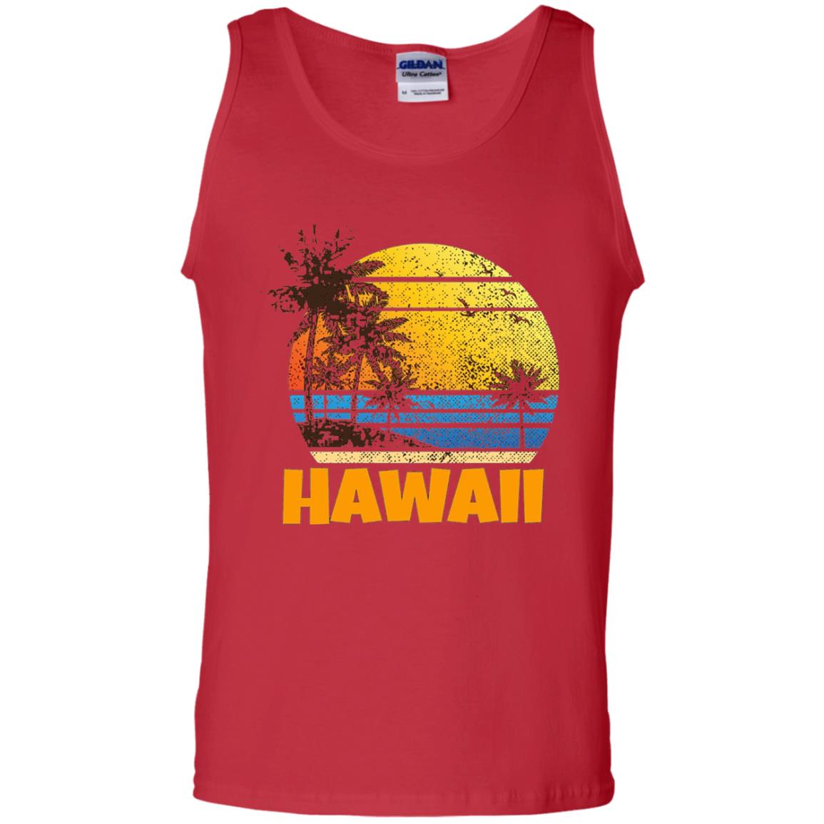 Old School 70_s Hawaiian The Aloha State T-shirt Red