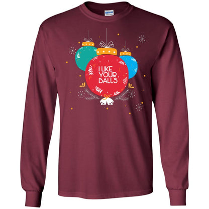 Christmas T-shirt I Like Your Balls Maroon