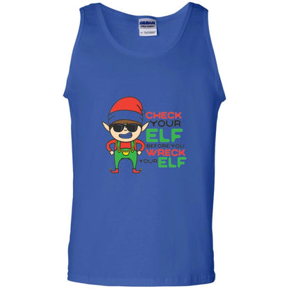 Christmas T-shirt Check Your Elf Before You Wreck Your Elf Royal