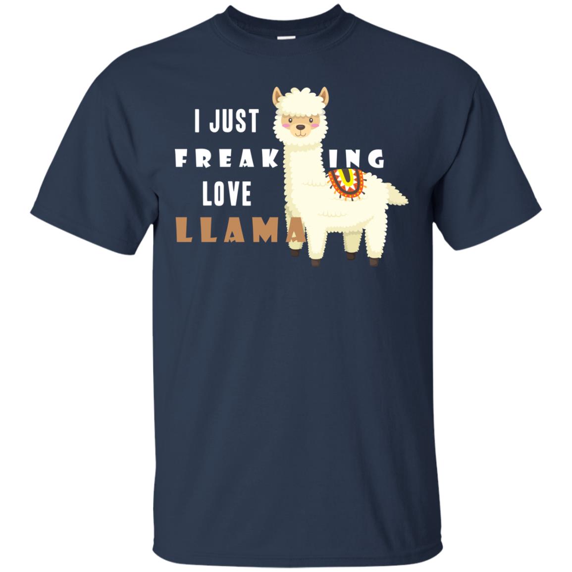 I Just Freaking Love Llama Shirt Navy
