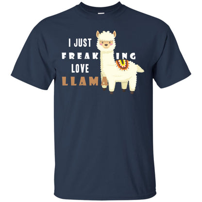 I Just Freaking Love Llama Shirt Navy