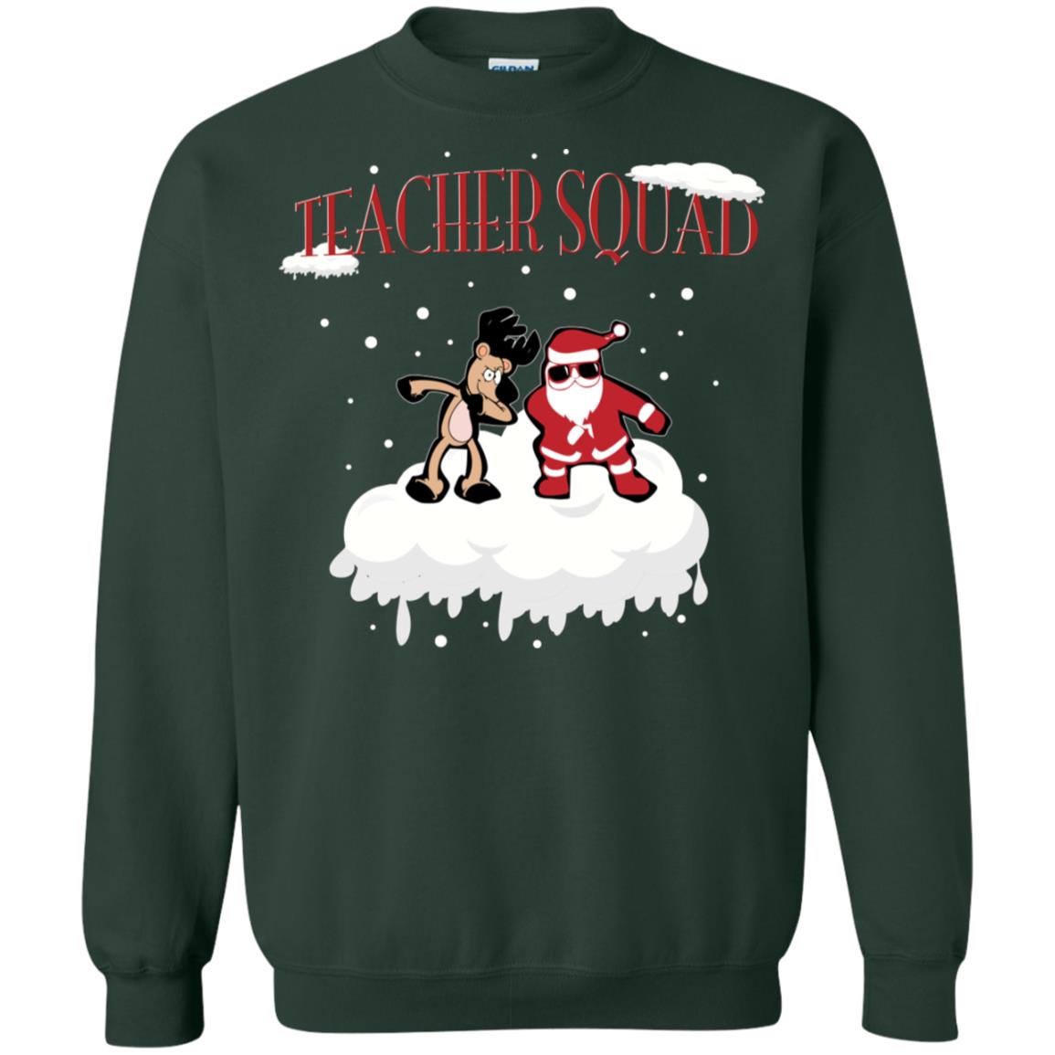 Teacher Squad Teaching X-mas Gift Shirt Forest Green