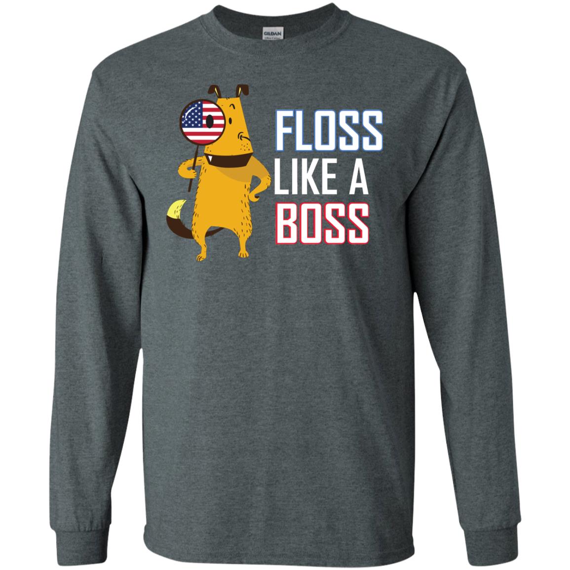 Floss Like A Boss Dog Shirt Dark Heather