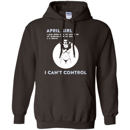 April Girl I Was Born With My Heart T-shirt Dark Chocolate