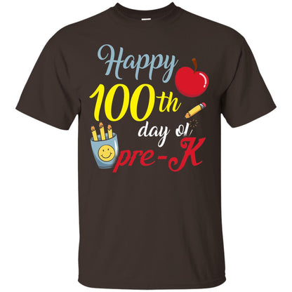 Kindergarter T-shirt Happy 100th Day Of Pre-k Dark Chocolate