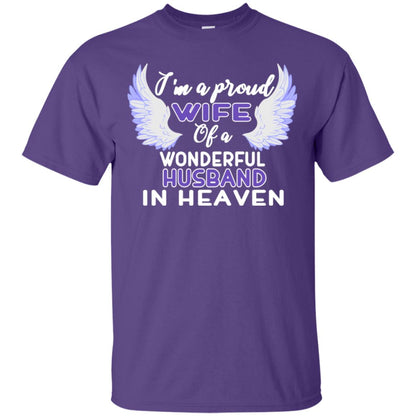I'm A Proud Wife Of A Wonderful Husband In Heaven Best Shirt For Wife Purple