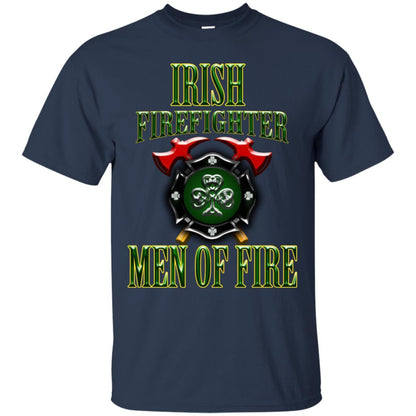 Irsh Firefighter Men Of Fire Irish Fireman Gift Shirt Navy