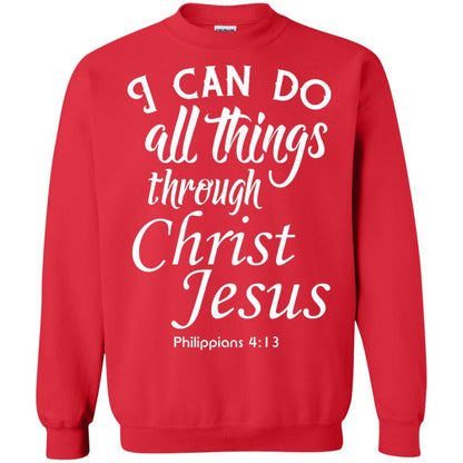 Christian T-shirt I Can Do All Things Through Christ Jesus Red