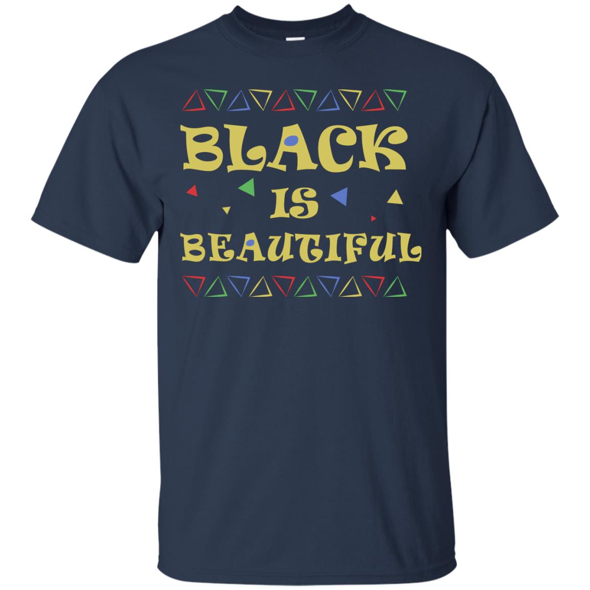 African American T-shirt Black Is Beautiful Navy