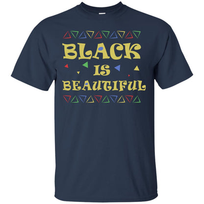 African American T-shirt Black Is Beautiful Navy