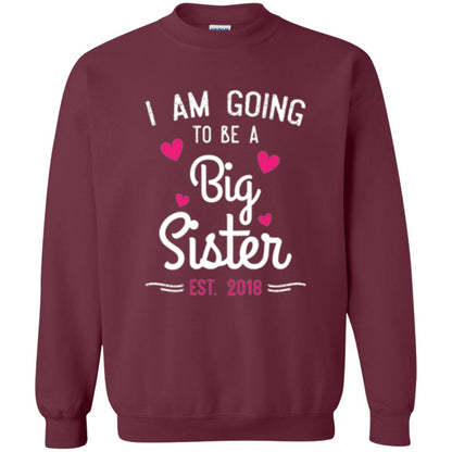 Family T-shirt I Am Going To Be A Big Sister Estimated 2018 Maroon