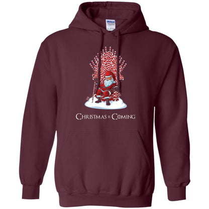 Funny Christmas T-shirt Santa Candy Cane Throne Maroon